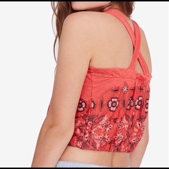 Free People Love Life Blouson Crop Top - Picture 2 of 2